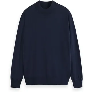 Scotch & Soda Sweatshirt »Strickpullover CORE - DROPPED SHOULDER MOCK NECK PULLOVER«, blau