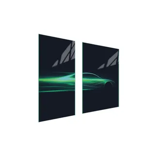 Herdabdeckplatten 2 teilig 75x52 Ceranfeld Abdeckung Glas Schneidebrett Auto Schwarz