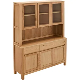 Mid.you Buffet , Naturfarben , Holz, Glas, Holzwerkstoff , Eiche , 43 Fächer , 3 Schublade(n) Schubladen , 140x190x40 cm , Küchen, Küchenmöbel, Buffetschränke
