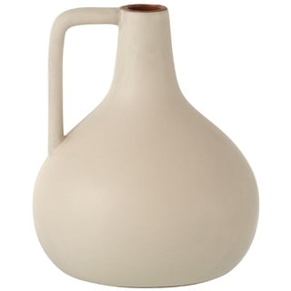 J-Line Design Vase mit Griff, Terrakotta, Beige