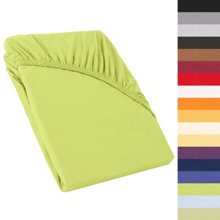 CELINATEX Perla Boxspringbett Wasserbett Topper Spannbettlaken 90x200-100x200 cm grün Jersey Mako Baumwolle 160g/qm Bettlaken Laken