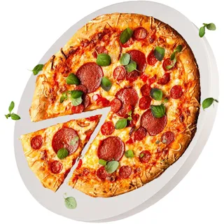 Intirilife Cordierit Pizzastein XXL rund - Ø38 cm- für Grill und Backofen- Pizza Stein groß für Ofen Brot Backen Flammkuchen - Herd Gasgrill Steinplatte, Backstein, hitzeresistent- beige