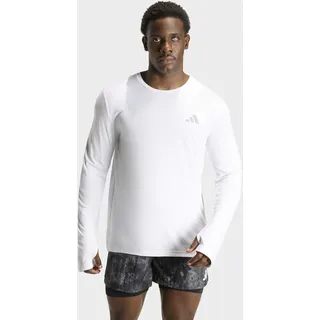 Laufshirt ADIDAS PERFORMANCE "ADI365 RUNNING ESSENTIALS", Herren, Gr. L, weiß, Obermaterial: 100% Polyester, Rundhals, Shirts Laufshirt, für Erwachsene, sportlicher Stil, aus Polyester