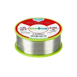 Felder ISO-Core  RA  Sn99Cu1 Lötzinn, bleifrei Spule Sn99,3Cu0,7 0.250 kg 1 mm