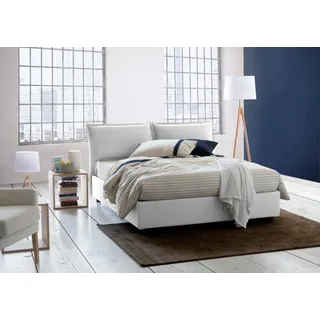 Talamo Italia - Doppelbett Agnese, Stoffbett mit Stauraum, Öffnung vorne, geeignet für Matratzen 140 x 190 cm, 100 % Made in Italy, Weiß