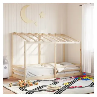 vidaXL Kinderbett mit Dach 80 x 200 cm Kiefer massiv braun