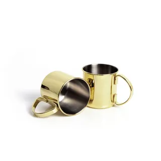 ECHTWERK 2-teiliges Kupferbecher-Set, bruchsichere Edelstahl-Gläser, Cocktail-Set, Cocktailgläser perfekt für Gin, Vodka, Bier und Kaltgetränke, Geschenkset, Gold-Edition, 480 ml