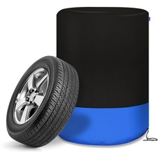 kayme Tragbare Reifentasche Wasserdicht, Große Reifenabdeckung mit Griff, Reifenschutzhülle 4-teilig, Auto Reifentaschen-Set, Schwarz-Blau Reifensack(Durchmesser 84cm/32inch)