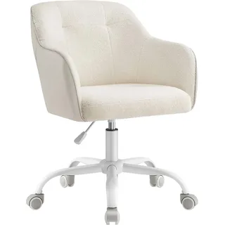 Songmics Schreibtischstuhl Tyra Atmungsaktiver Sherpa-Stoff Beige