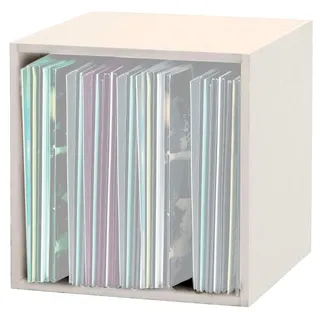 Glorious Record Box white 110 - bis zu 110 Platten im 12''-Format, problemlos stapelbar, optisch abgestimmt, Lieferung ohne Dekoration, weiß