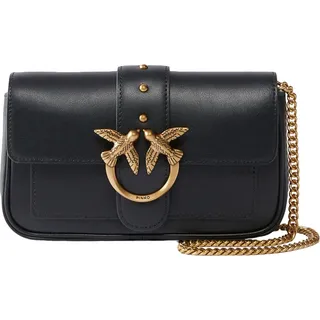 PINKO Umhängetasche Schultertasche Love One Pocket C Black - Antique Gold schwarz - Schwarz
