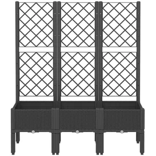 vidaXL Pflanzkübel mit Rankgitter 120 x 40 x 142 cm Schwarz