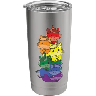 Regenbogen Flagge Pride Monat LGBTQ Regenbogen Einhorn Doppelwandiger Edelstahl-Thermobecher