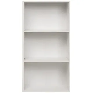 furni24 Breites Bücherregal mit 3 Fächern, Holzregal, Würfelregal, Aufbewahrungsregal, weiß, 60x31x115h