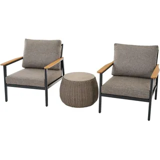 Siena Garden Balkonset Liguria 80,5 x 78 x 87 cm Anthrazitgrau 3-teilig FSC®