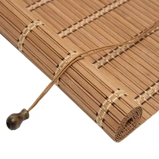 Bambus jalousien innen ohne bohren,bambus rollo aussenbereich 90 100 110 120 150 160cm breit natur,bambus raffrollo weiß,sichtschutz rollo fenster sonnenschutz für Terrasse Balkon(Carbonised A)