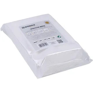 donau home Tuch mit 70% Viskose/Hochwertiges Wischtuch/Haushaltstücher/Strapazierfähig/Weich/Streifenfrei/Universal/Faltbar/ 30x40cm/ 5 Blatt/Weiß