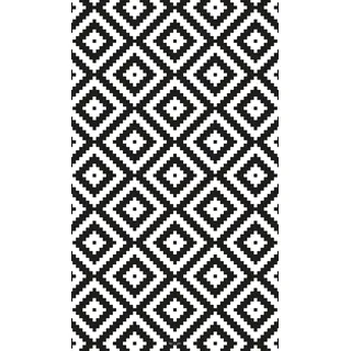 DobleUve Estudio Vinyl Teppich Geometrisch 08 | Schwarz | 300x200 cm | Waschbarer Rutschfester Küchenläufer | Vinylteppich | Vinylboden | Vinylteppich für Wohnzimmer
