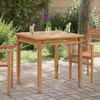 vidaXL Garten-Esstisch 80x80x80 cm Massivholz Teak - Braun