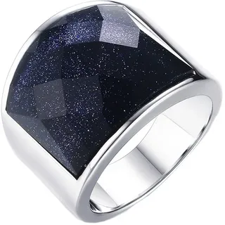 HIJONES Herren Edelstahl 19mm Blau Himmel Diamant Schneiden Ring Größe 60