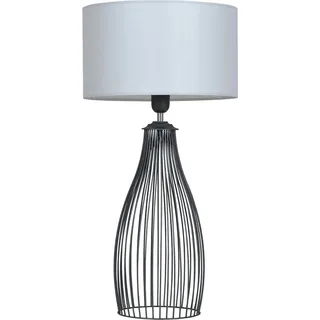 Light-Home Lampenschirm Tischlampe Modern - Tube - Elegante Nachttischlampe für Schlafzimmer Wohnzimmer - Tischleuchte E27 65x35 cm – Schwarz und Grau - Tube - Schwarz, Grau