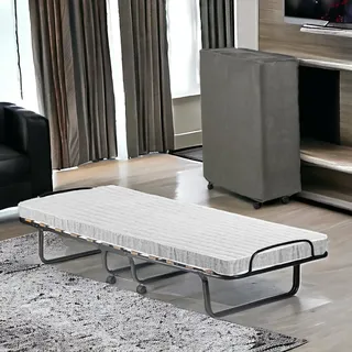 Deva-Klappbett, Feldbett mit 12 Latten, inklusive Matratze, platzsparendes Kinderbett, 100 %  Italy, 80 x 190 x 37 cm, inklusive Schutzhülle - Weiß