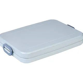 Mepal Brotdose Flat – Brotdose To Go - Lunchbox für 4 Brotscheiben - Meal Prep Box - Brotdose Erwachsene - Essenbox mit Unterteilung - Nordic blue