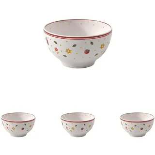 Villeroy & Boch – Toy's Delight Specials Müslischale Rot und Weiß, Spülmaschinenfest, Mikrowellensicher, Bowl, Kleine Schale, Müslischüssel, Weihnachtsgeschirr Toys, Premium Porzellan (Packung mit 4)