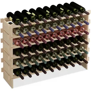Relaxdays Weinregal , Hellbraun , Holz , Kiefer , 103x73x25 cm , Weinregale