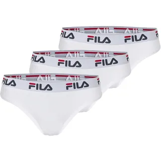 Brasilslip FILA "WOMAN BRAZILIAN SLIP", Damen, Gr. M, weiß, Obermaterial: 95% Baumwolle, 5% Elasthan, unifarben, körpernah, Unterhosen Brasilslip, mit elastischem Logobund