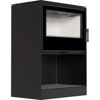 Kaminofen aus Stahl KRATKI KARI 80 Ø 180 12 kW Platz für Holz - Schwarz
