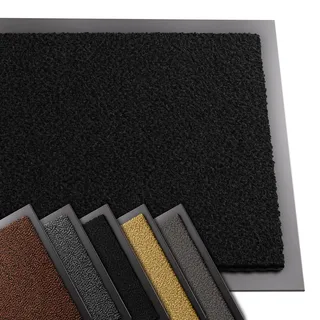 VOUNOT Hochwertige Fußmatte Innen und Außen, Schmutzfangmatte rutschfest,waschbar & wetterfest, Fussmatte für Eingangsbereich & Aussenbereich, Läufer Flur dünn 40x60cm, Schwarz