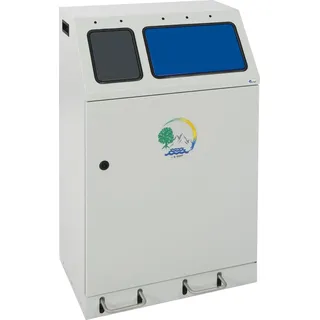 Stumpf Abfalltrennung Duplex 2-fach Sammler lichtgrau mit Fußhebel - 635-075-1-2-400