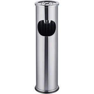 Relaxdays Standaschenbecher mit Abfallöffnung Silber