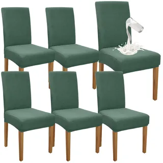 Granbest Premium Wasserdicht Esszimmerstuhl Abdeckungen Satz Von 6, Elastische Hohe Zurück Stuhlhussen Slipcover Für Esszimmer, Abnehmbaren Stuhl Schutz Für Küche, Party, Hotel (6er Set, MatchaGrün)