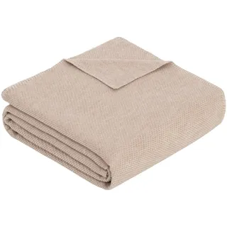 Bio:Vio Wohndecke , Beige , Textil , Uni , 140x200 cm , Textiles Vertrauen - Oeko-Tex®, Gots, Made in Germany, Oeko-Tex® Made IN Green , Kettelrand, pflegeleicht, atmungsaktiv , Heimtextilien, Wohntextilien, Decken, Kuscheldecken