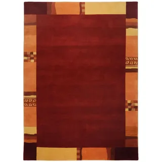 Theko Wollteppich Avanti 70x140 cm , Rot , Textil , Abstrakt , Rechteckig , 70x140 cm , für Fußbodenheizung geeignet , Teppiche und Böden, Teppiche, Schafwollteppiche