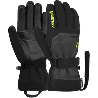 Reusch Primus R-TEX XT sehr warme, wasserdichte, Winddichte und atmungsaktive Unisex Winterhandschuhe Fingerhandschuhe Schneehandschuhe Skihandschuhe Herren Damen, schwarz-gelb, 7