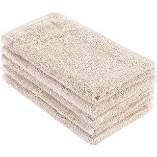 Homewell Handtücher Set - weich und saugstark, 100% Baumwolle, Oeko-Tex 100 Zertifiziert (5 Gästehandtücher 30x50 cm, Beige)