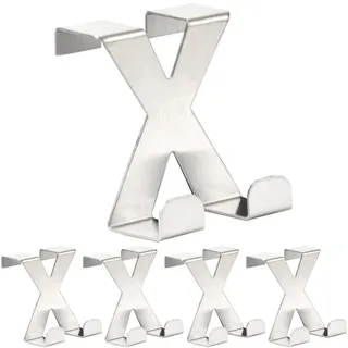 RICOO 5 x Türhaken zum Einhängen Edelstahl Haken Badezimmer MH031Sx5 Garderobenhaken Kleiderhaken Tür Garderobe Bademantel- & Handtuchhaken ohne Bohren Türgarderobe Türhänger Metallhaken Jackenhaken