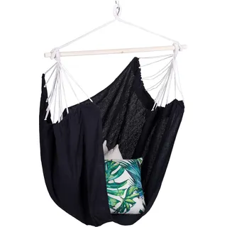 Hängestuhl - 1 Person - Hängeschaukel - Innen - Außen - bis 150 kg - Baumwolle - Schwarz