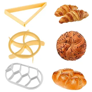Kaseryao 3 Stück Brötchenstempel Brot Backen Zubehör - Brotstempel, Sehr Praktisch Semmelstempel für Caesarbrot, Croissants, Brötchen