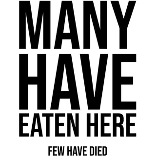 queence Wanddekoobjekt »Many have eaten here ...« Stahlschild, Blechschild, Spruch, Witzig, Wanddeko, retro, 20x30cm, schwarz