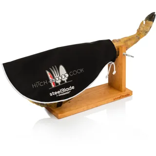 Steelblade Kukuxumusu Schinkenabdeckung, Schwarz, 50% Baumwolle, Bezug für Schinken 55 cm, ideal für Schinken und Paletten, Modell Hitch Cook