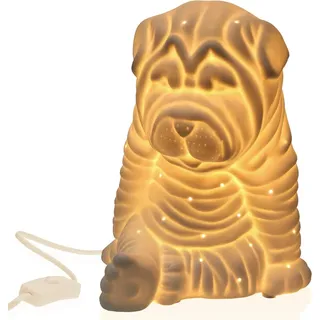 Versa Porzellan Tischlampe Weiß