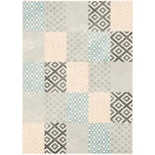 Pergamon Passion Pastell Patchwork Webteppich 160 x 225 cm Beige/Rosa