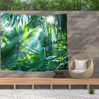 Ulticool – Urwald Pflanzen Sonne Natur - Wandteppich Poster - 200x150 cm - Gartenposter - Wandteppich groß – Dekoration Zubehörteil für Garten und Wohnzimmer