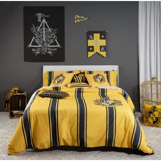 Belum Bettbezug Harry Potter, Bettbezug mit Knöpfen, 100% Baumwolle, gestreift, für 180 cm Bett (260 x 240 cm)