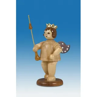 Holzengel Weihnachtsengel engel mit Tambourstab mit Krone / natur Höhe 6,5cm NEU