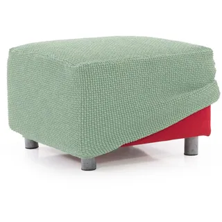 FAVERTI® Super elastischer Sitzsack, quadratisch, 60 bis 90 cm Seitenlänge, Modell Novelle, Türkis, hochwertiger Schutz aus Jacquardgewebe, Baumwollgefühl, quadratischer Ottoman-Bezug
